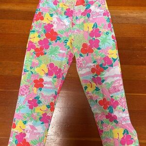 Women’s Tropical Floral Ankle/Crop Tailored - Pink Multi - Sz 2 - 100% Cotton